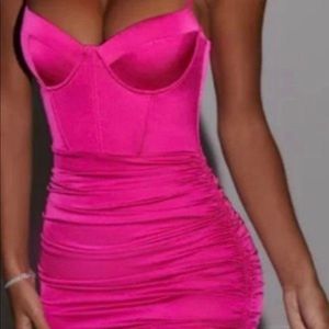 Hot Pink Oh Polly Timeless Romance Bodycon Dress